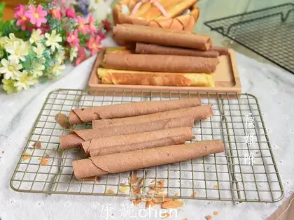 Handmade cocoa omelet