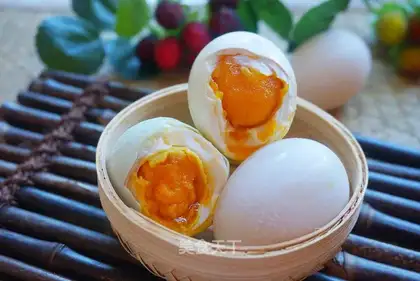 Homemade tar duck eggs