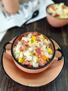 Mushroom sausage fried rice