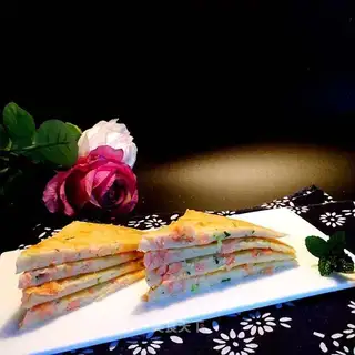 A salmon egg pancakes