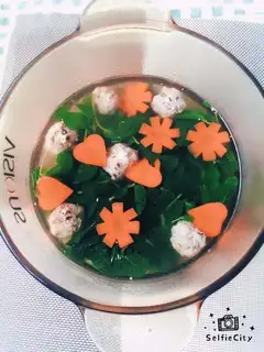 Fresh meatball soup