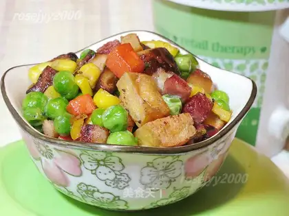 Soya-dry ham and vegetables