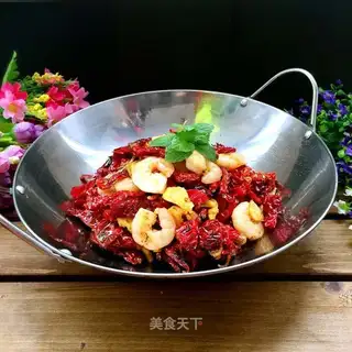 Spicy shrimp fried eggs