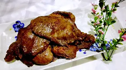 Buttered cow tongue