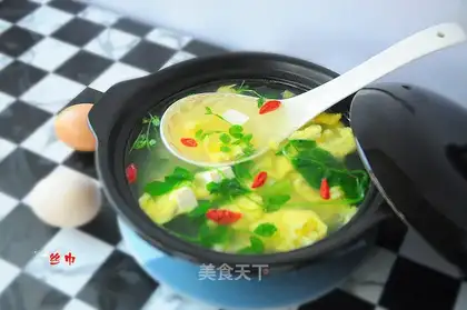 Soybean tofu egg soup
