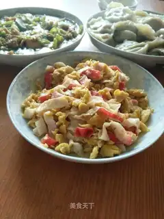 Crab willow fried eggs