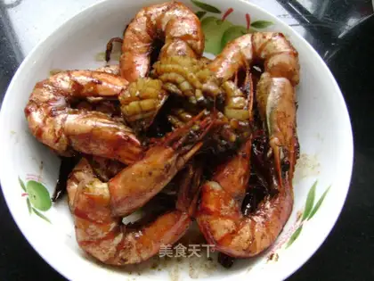 Abalone sucking shrimp