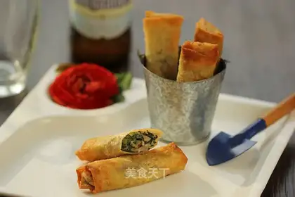 Wild celery spring rolls