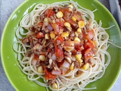 It's Italian. Noodles
