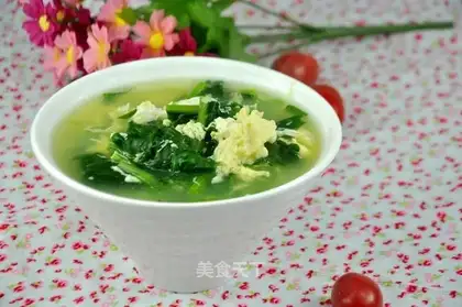 Spinach egg soup