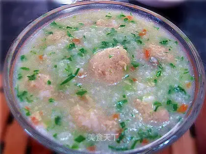 Vegetable meatball porridge