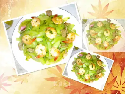 stir-fried cucumber with shrimp