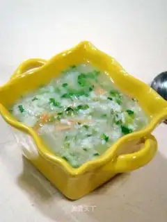 Scallop and spinach porridge