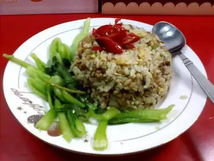 Stinky bean and egg fried rice