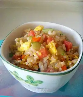 Fried rice with egg and ham