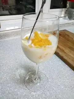 Orange yogurt cup