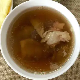 Fish geled dates, bone soup