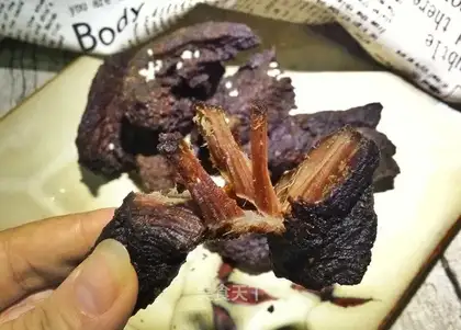 My homemade hand tore beef jerky