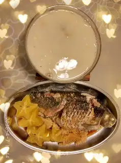 Peach fish soup