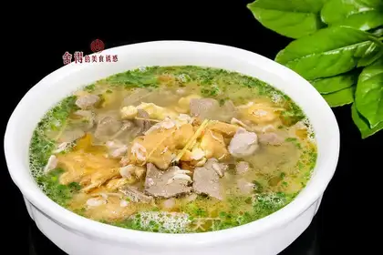 Pork duck egg soup