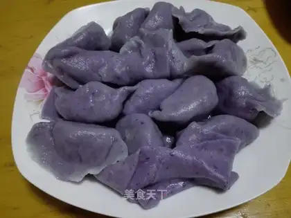 Squidfish, blue dumplings