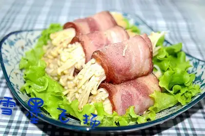 Bacon pins and mushrooms