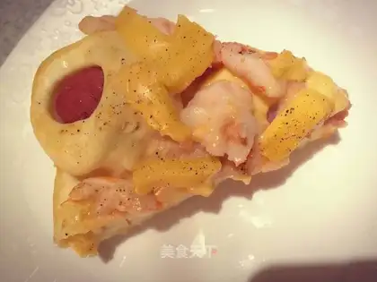 Bacon shrimp cheese pizza