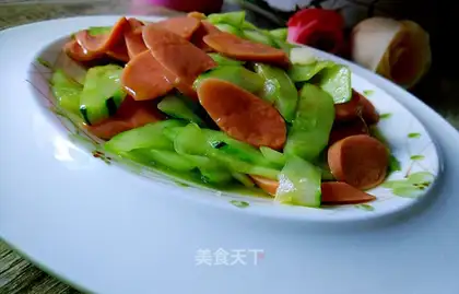 Ham sausage and cucumber