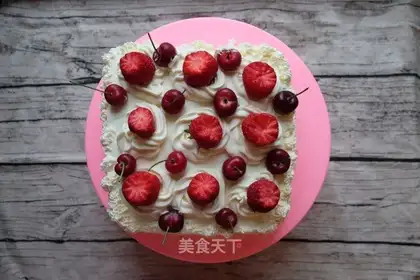 Strawberry cherry cake