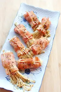 Bacon pins and mushrooms