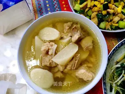 White radish steak soup