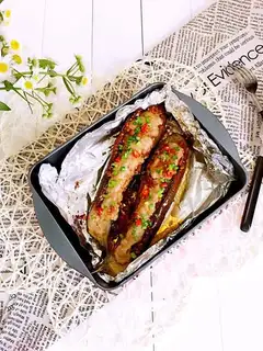 Garlic mashed eggplant