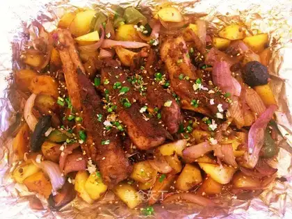 A roasted lamb chop