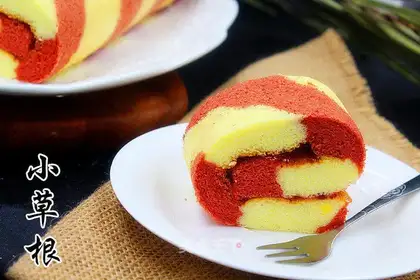 Colour stripe cake roll