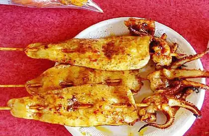 Boil fresh squid