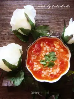 Tomato egg oak soup