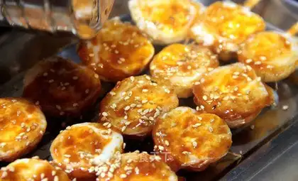 Roasted quail eggs