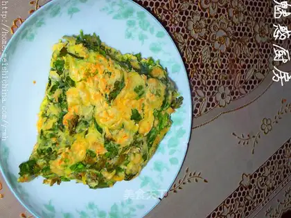 Shrimp skin and celery leaf pancakes