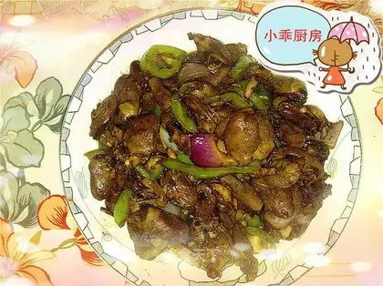 stir-fried chicken hearts with pepper