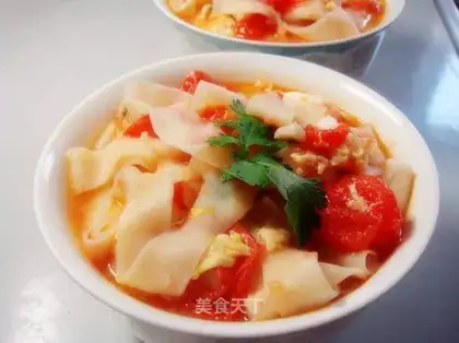 Tomato and egg stewed cake
