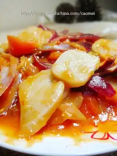 stir-fried rice cake with tomato