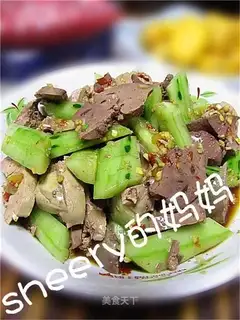 Cucumber mixed with chicken liver
