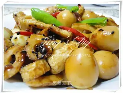 Fish fillet and quail egg in sauce