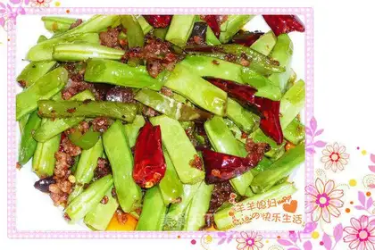 stir-fry green beans with minced pork
