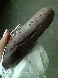 Microwave roasted purple potatoes