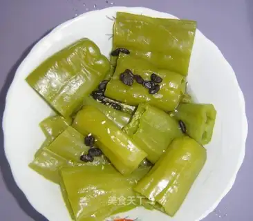 Steamed green pepper with black bean sauce