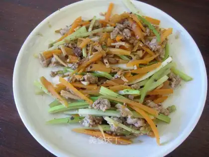stir-fried shredded pork with three delicacies