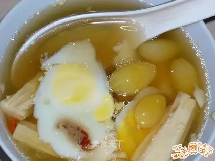 Ginkgo spoon egg syrup