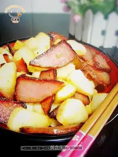 stir-fried yam with bacon