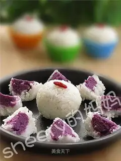 Purple sweet potato rice balls